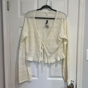 NWT BP Tie Front Cream Cardigan 1X